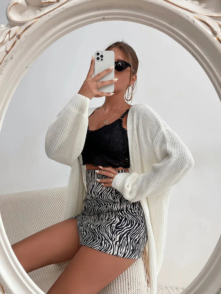 Damen Cardigan – Einfarbig, Mittel- bis Lang, Strickpullover, Elegant & Vielseitig