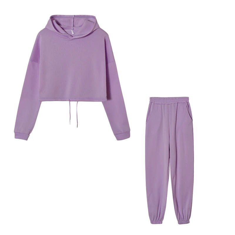 Damen Zweiteiler – Langarm Sport- & Freizeit-Set, Taillierter Look, Trendy