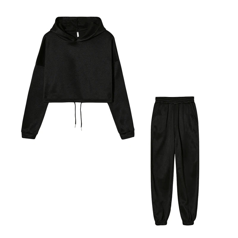 Damen Zweiteiler – Langarm Sport- & Freizeit-Set, Taillierter Look, Trendy