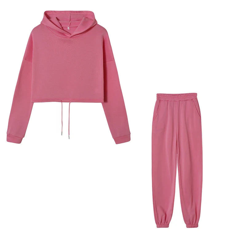 Damen Zweiteiler – Langarm Sport- & Freizeit-Set, Taillierter Look, Trendy