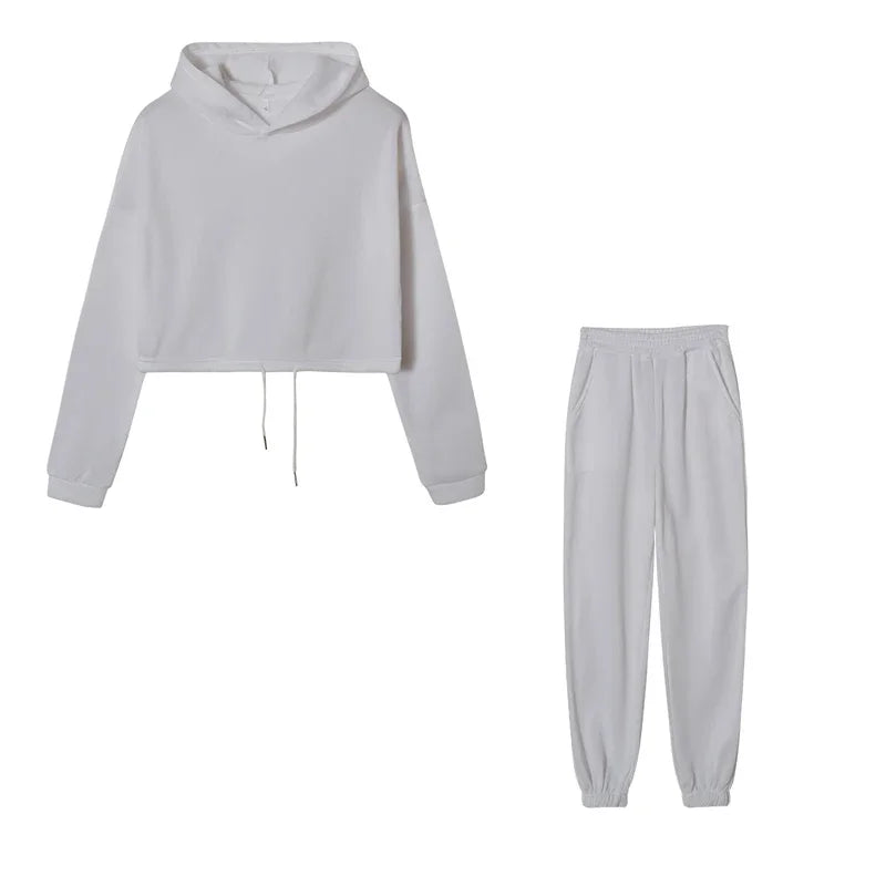 Damen Zweiteiler – Langarm Sport- & Freizeit-Set, Taillierter Look, Trendy