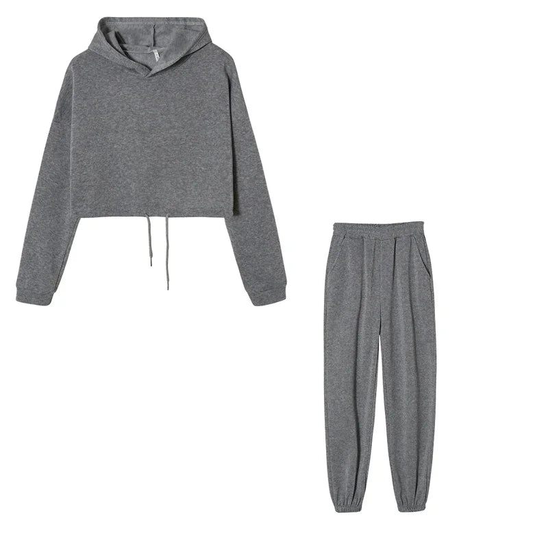 Damen Zweiteiler – Langarm Sport- & Freizeit-Set, Taillierter Look, Trendy