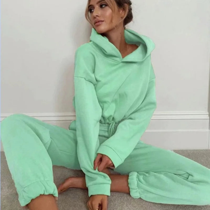 Damen Zweiteiler – Langarm Sport- & Freizeit-Set, Taillierter Look, Trendy