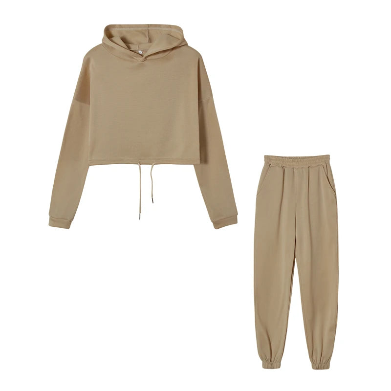 Damen Zweiteiler – Langarm Sport- & Freizeit-Set, Taillierter Look, Trendy