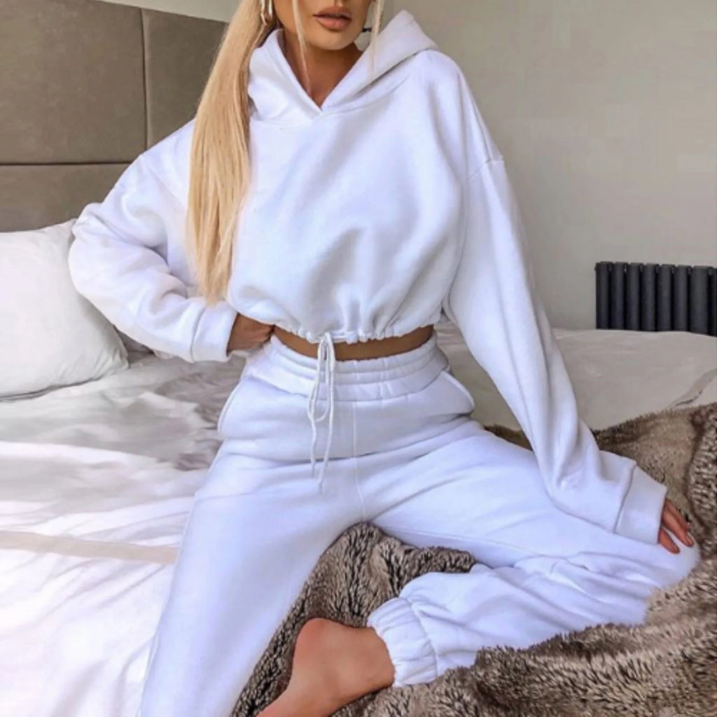 Damen Zweiteiler – Langarm Sport- & Freizeit-Set, Taillierter Look, Trendy