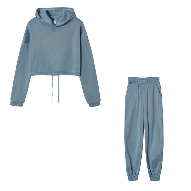 Damen Zweiteiler – Langarm Sport- & Freizeit-Set, Taillierter Look, Trendy