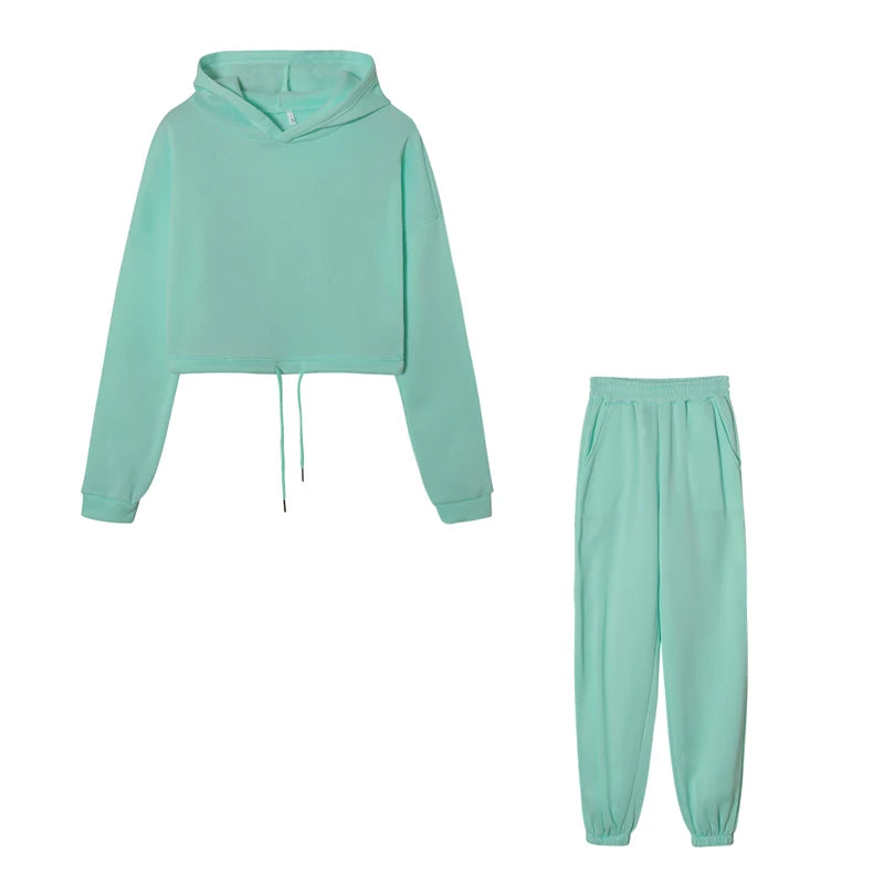 Damen Zweiteiler – Langarm Sport- & Freizeit-Set, Taillierter Look, Trendy